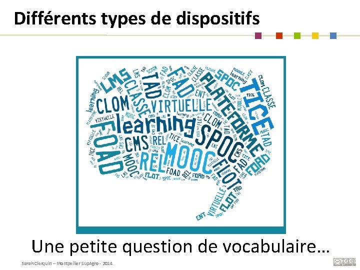 Différents types de dispositifs Une petite question de vocabulaire… Sarah Clerquin – Montpellier Sup.