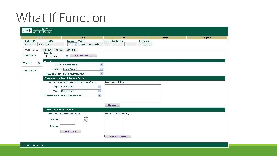 What If Function What If Function