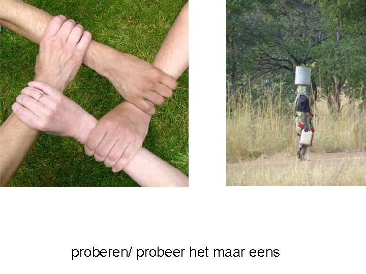 proberen/ probeer het maar eens 