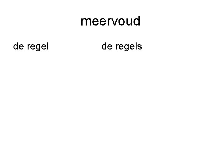 meervoud de regels 