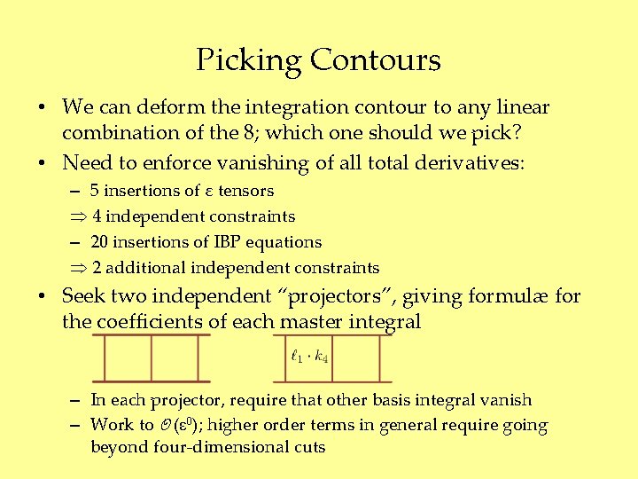 Picking Contours • We can deform the integration contour to any linear combination of