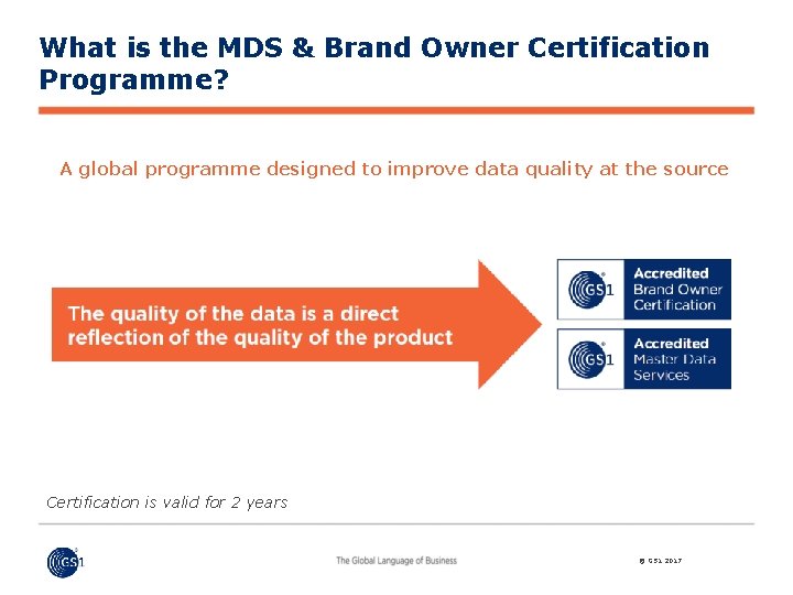 What is the MDS & Brand Owner Certification Programme? A global programme designed to