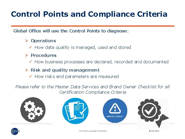 Control Points and Compliance Criteria Global Office will use the Control Points to diagnose:
