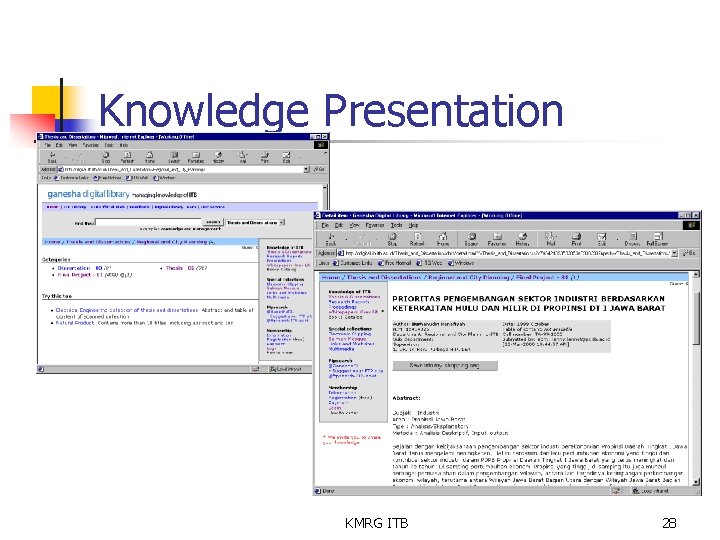 Knowledge Presentation KMRG ITB 28 