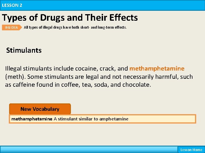 LESSON 2 Types of Drugs and Their Effects BIG IDEA All types of illegal LESSON 2 Types of Drugs and Their Effects BIG IDEA All types of illegal