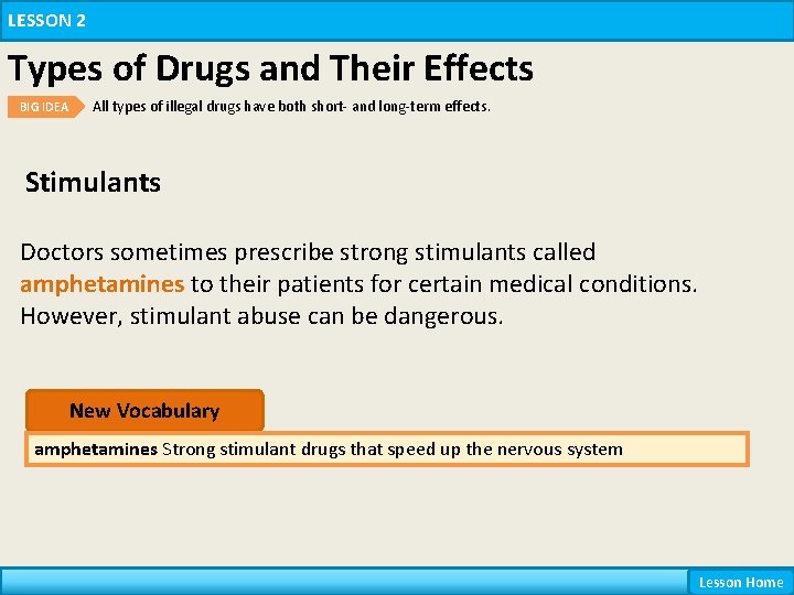 LESSON 2 Types of Drugs and Their Effects BIG IDEA All types of illegal LESSON 2 Types of Drugs and Their Effects BIG IDEA All types of illegal