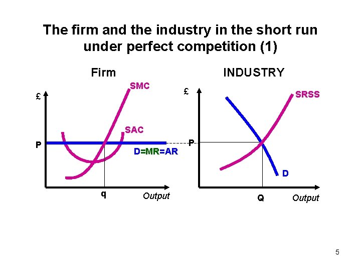 The firm and the industry in the short run under perfect competition (1) Firm