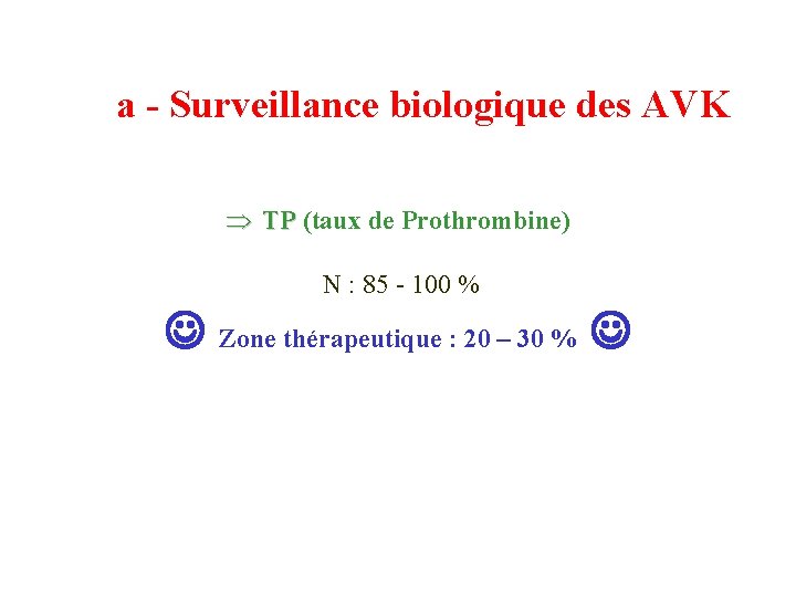  a - Surveillance biologique des AVK TP (taux de Prothrombine) TP N :