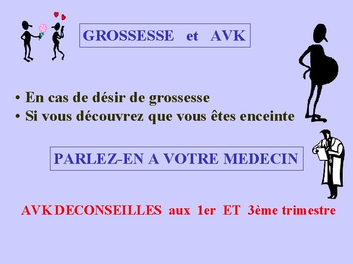 GROSSESSE et AVK • En cas de désir de grossesse • Si vous découvrez