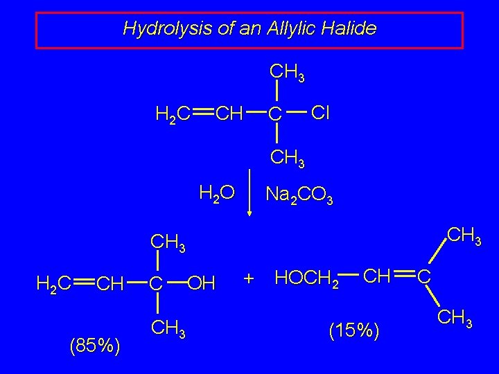 Hydrolysis of an Allylic Halide CH 3 H 2 C CH C Cl CH