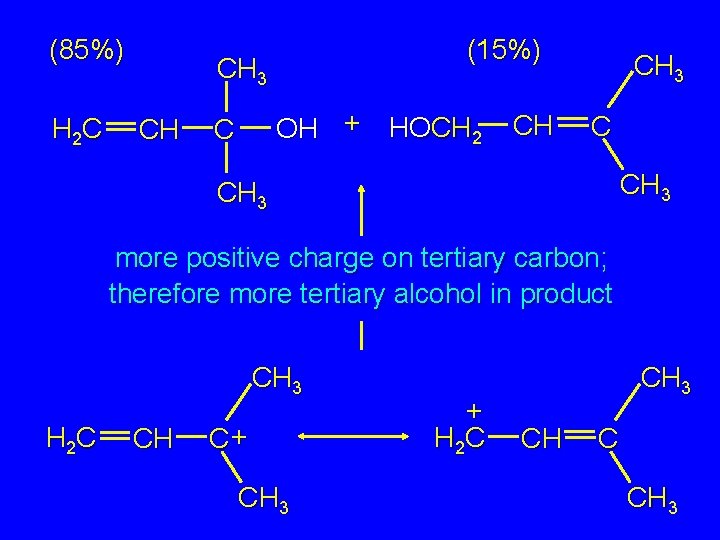 (85%) H 2 C (15%) CH 3 CH OH + HOCH 2 C CH