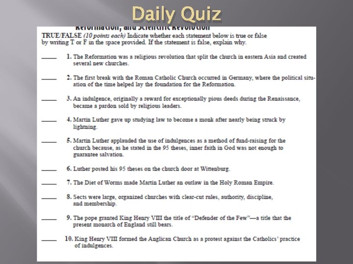 Daily Quiz 