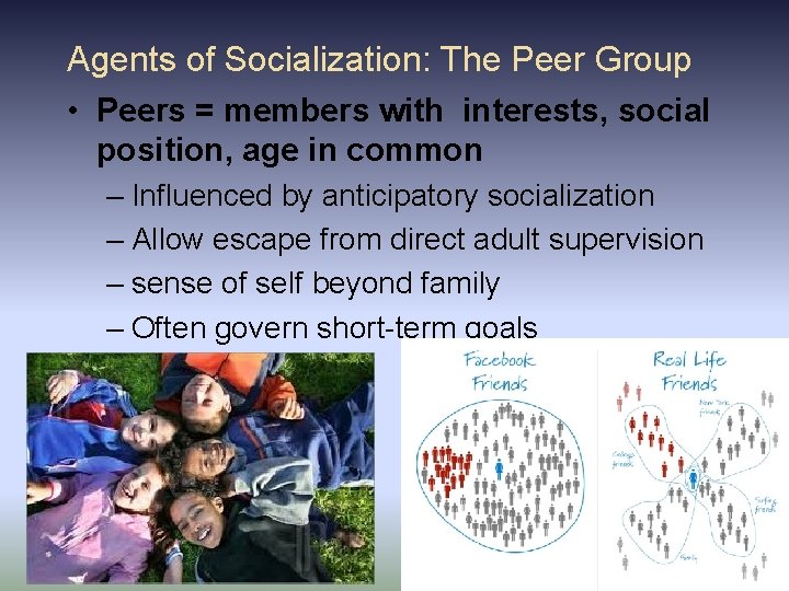 Agents of Socialization: The Peer Group • Peers = members with interests, social position, Agents of Socialization: The Peer Group • Peers = members with interests, social position,