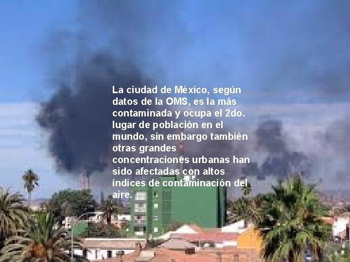La ciudad de México, según datos de la OMS, es la más contaminada y