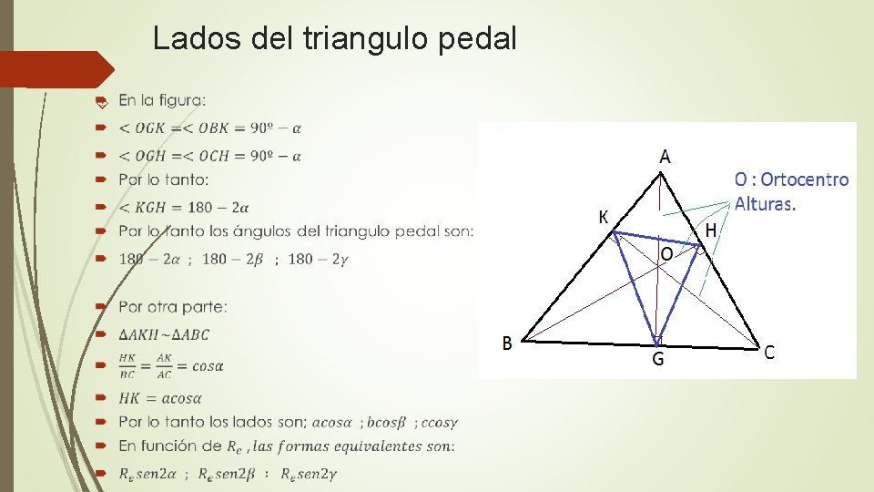 Lados del triangulo pedal 