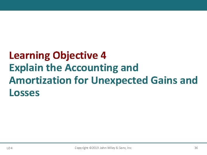 Learning Objective 4 Explain the Accounting and Amortization for Unexpected Gains and Losses LO