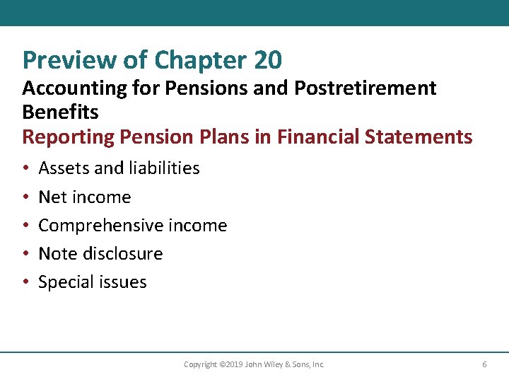 Preview of Chapter 20 Accounting for Pensions and Postretirement Benefits Reporting Pension Plans in