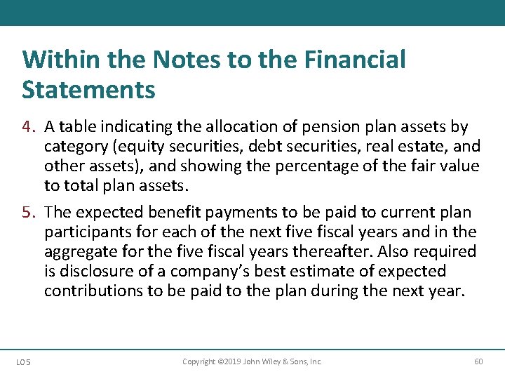 Within the Notes to the Financial Statements 4. A table indicating the allocation of
