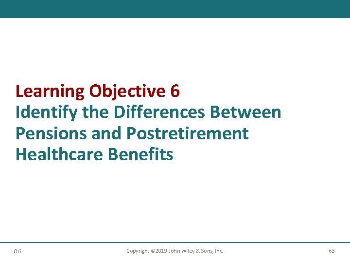 Learning Objective 6 Identify the Differences Between Pensions and Postretirement Healthcare Benefits LO 6