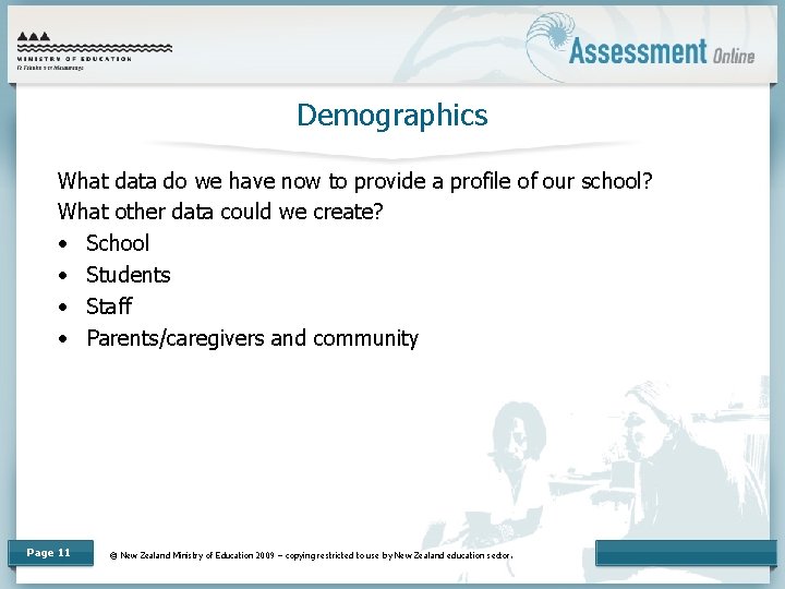 Demographics What data do we have now to provide a profile of our school?