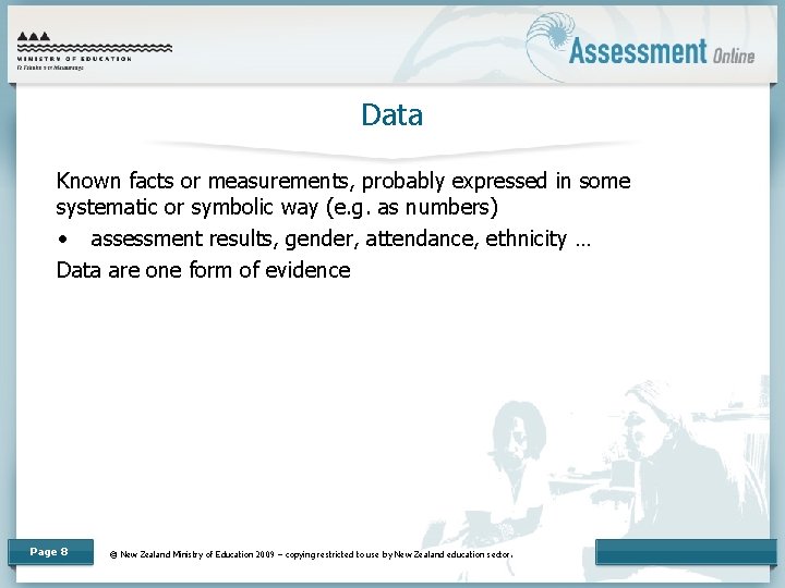 Data Known facts or measurements, probably expressed in some systematic or symbolic way (e.