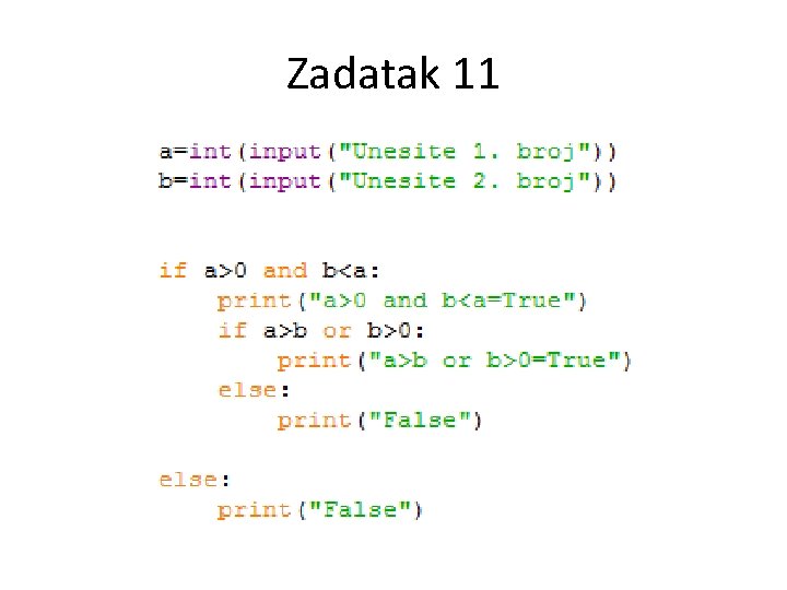 Zadatak 11 Zadatak 11