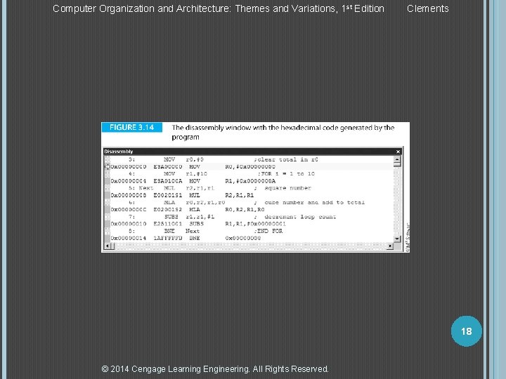 Computer Organization and Architecture: Themes and Variations, 1 st Edition Clements 18 © 2014