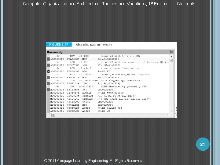 Computer Organization and Architecture: Themes and Variations, 1 st Edition Clements 21 © 2014