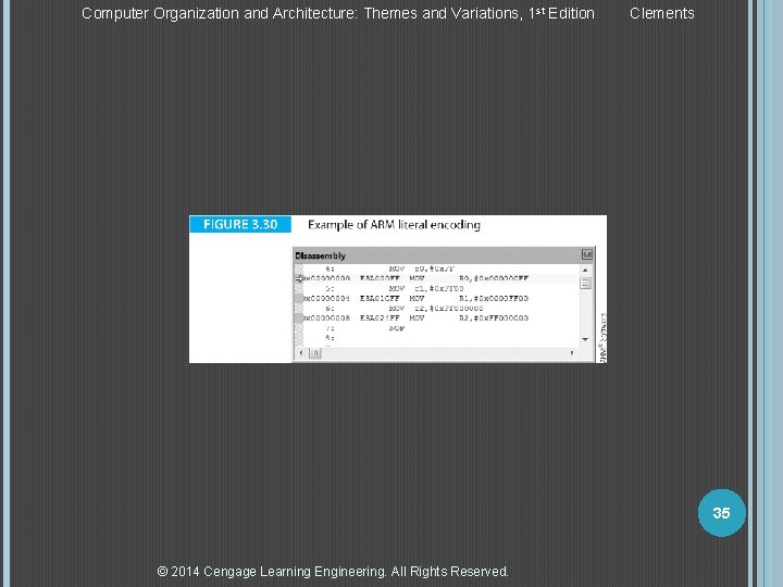 Computer Organization and Architecture: Themes and Variations, 1 st Edition Clements 35 © 2014