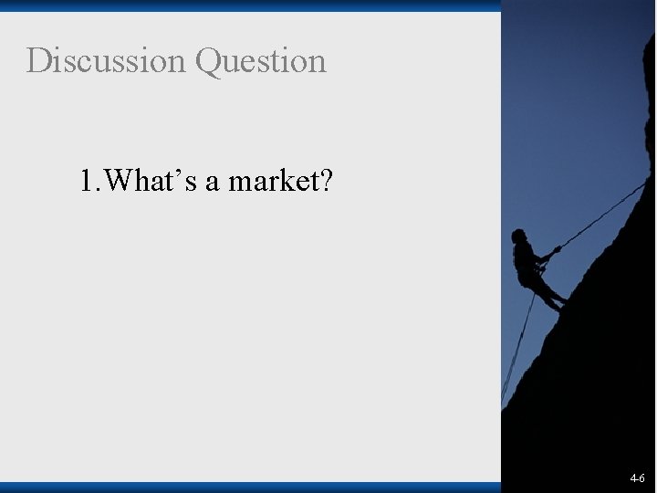 Discussion Question 1. What’s a market? 1 -6 4 -6 Discussion Question 1. What’s a market? 1 -6 4 -6