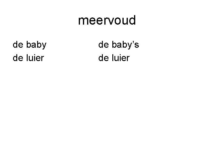 meervoud de baby de luier de baby’s de luier 