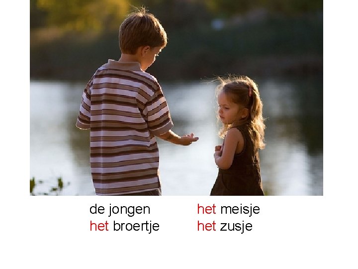 de jongen het broertje het meisje het zusje 