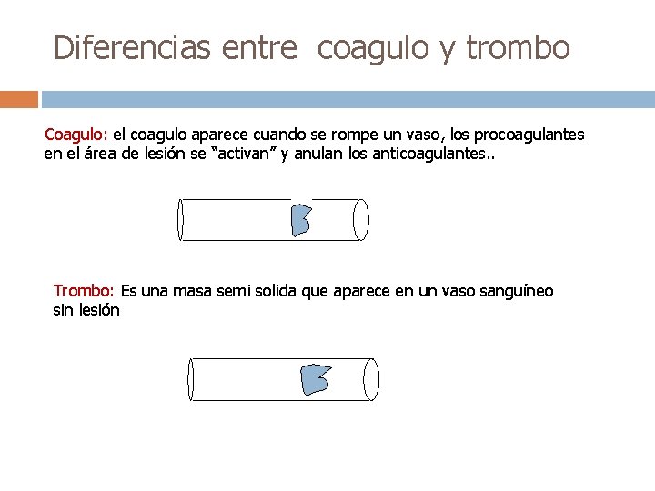 Diferencias entre coagulo y trombo Coagulo: el coagulo aparece cuando se rompe un vaso, Diferencias entre coagulo y trombo Coagulo: el coagulo aparece cuando se rompe un vaso,
