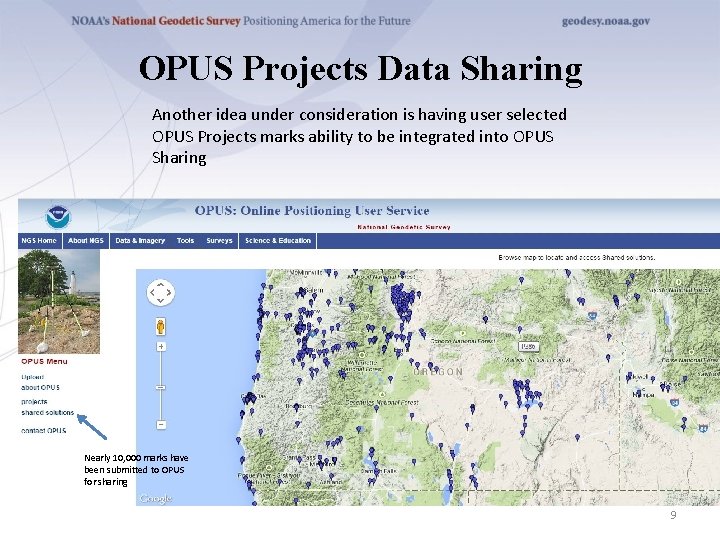 OPUS Projects Data Sharing Another idea under consideration is having user selected OPUS Projects