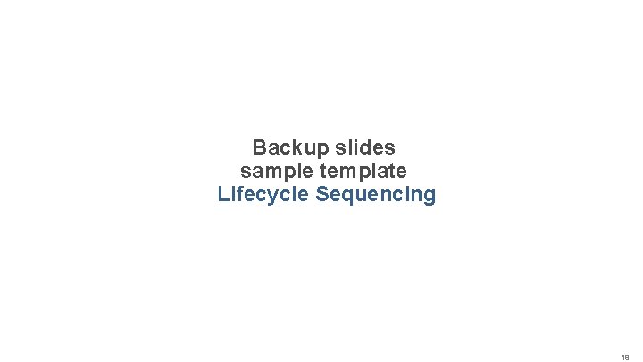 Backup slides sample template Lifecycle Sequencing 18 