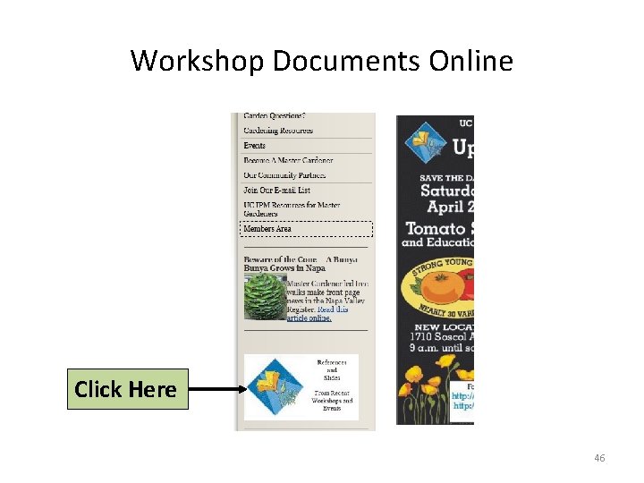 Workshop Documents Online Click Here 46 