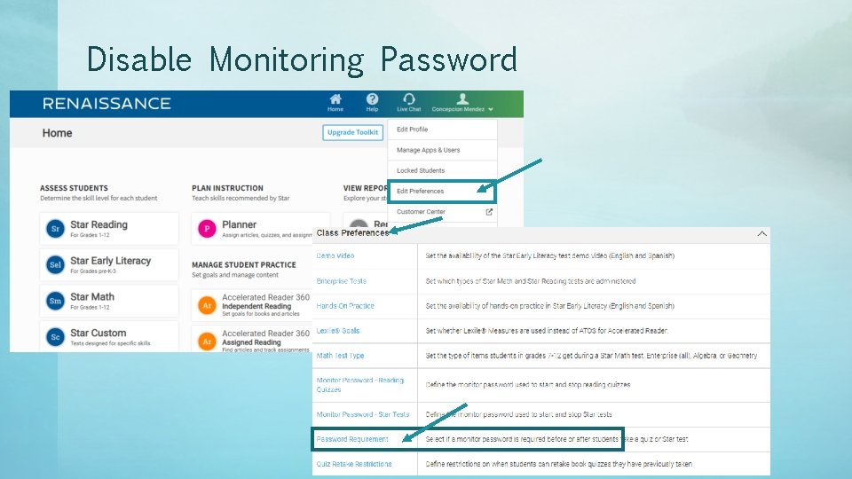 Disable Monitoring Password 