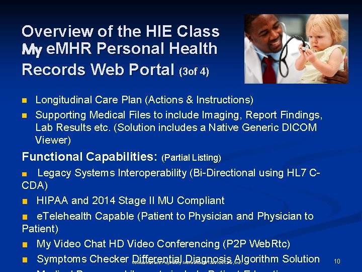 Overview of the HIE Class My e. MHR Personal Health Records Web Portal (3 Overview of the HIE Class My e. MHR Personal Health Records Web Portal (3