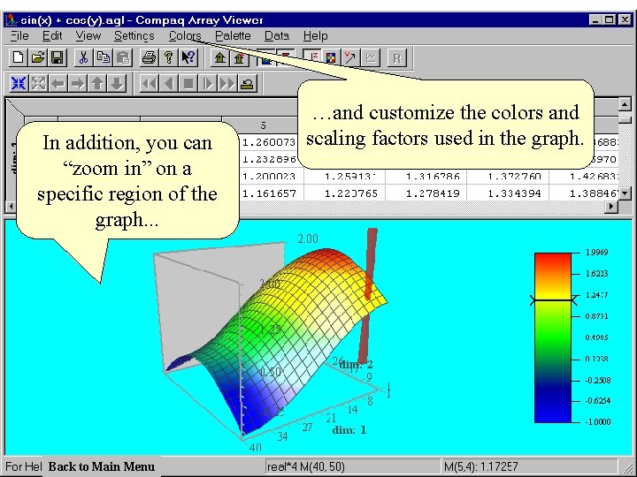 In addition, you can “zoom in” on a specific region of the graph. .