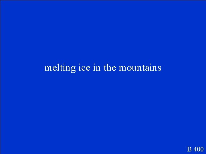 melting ice in the mountains B 400 