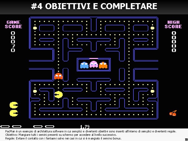 #4 OBIETTIVI E COMPLETARE Pac. Man è un esempio di architettura software in cui #4 OBIETTIVI E COMPLETARE Pac. Man è un esempio di architettura software in cui