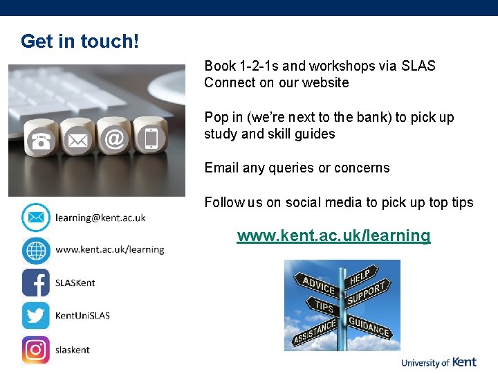 Get in touch! Book 1 -2 -1 s and workshops via SLAS Connect on