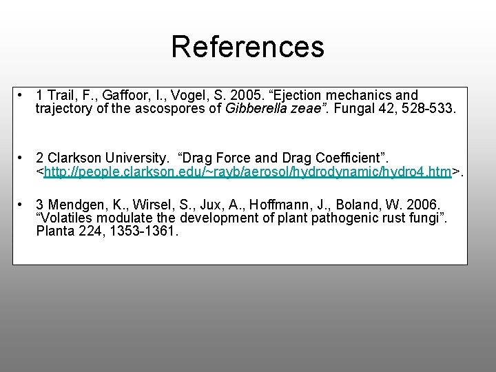 References • 1 Trail, F. , Gaffoor, I. , Vogel, S. 2005. “Ejection mechanics