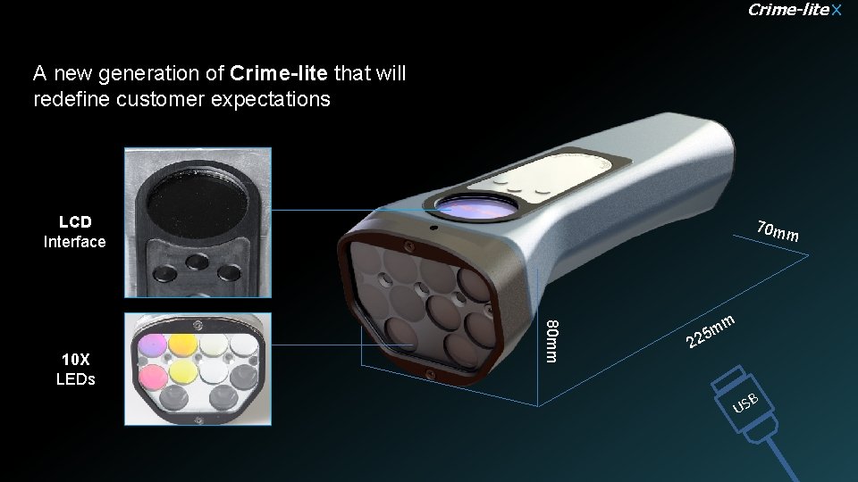 Crime-lite X A new generation of Crime-lite that will redefine customer expectations LCD Interface