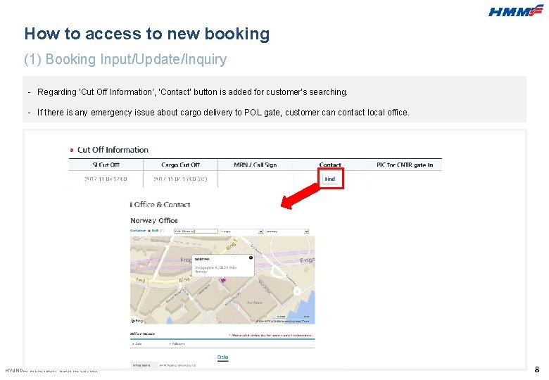 How to access to new booking (1) Booking Input/Update/Inquiry - Regarding ‘Cut Off Information’,