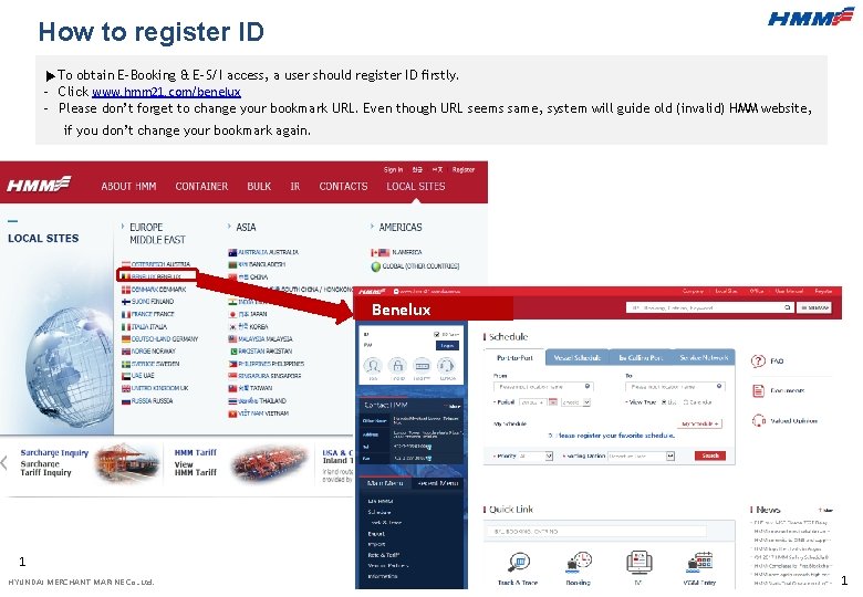 How to register ID ▶To obtain E-Booking & E-S/I access, a user should register