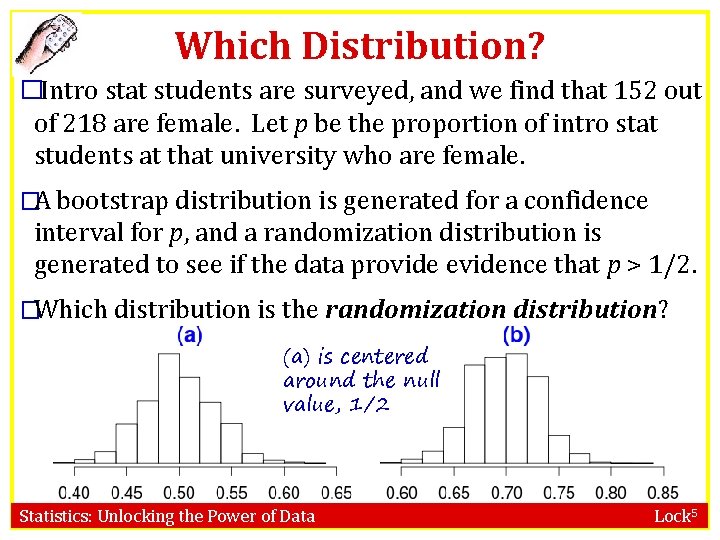 Which Distribution? � Intro stat students are surveyed, and we find that 152 out