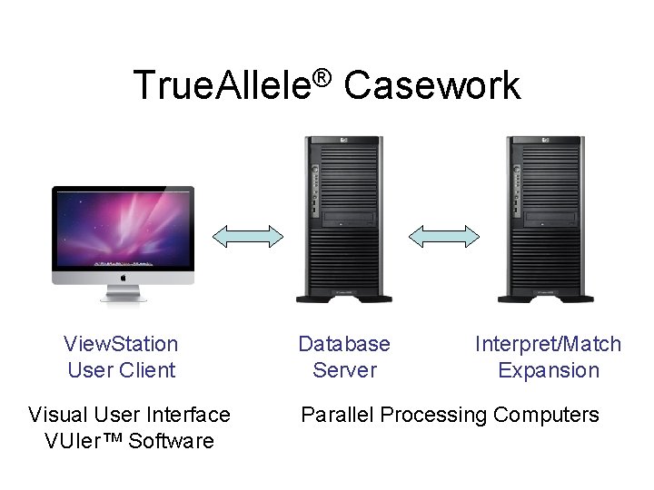 True. Allele® Casework View. Station User Client Visual User Interface VUIer™ Software Database Server