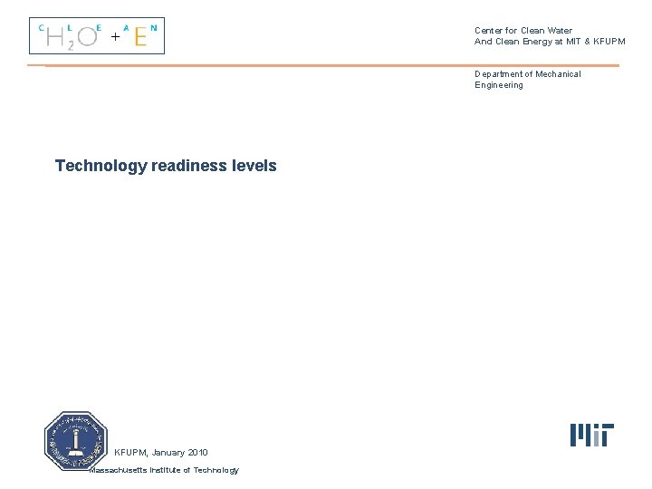 Center for Clean Water And Clean Energy at MIT & KFUPM Department of Mechanical Center for Clean Water And Clean Energy at MIT & KFUPM Department of Mechanical