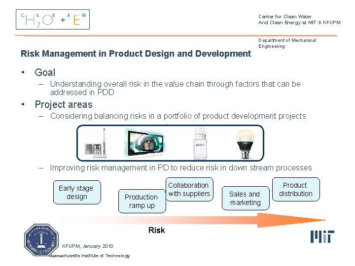 Center for Clean Water And Clean Energy at MIT & KFUPM Risk Management in